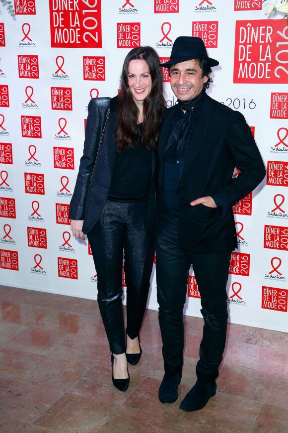 Ariel Wizman et sa compagne Osnath Assayag - Dîner de la mode 2016 pour le Sidaction au pavillon d'Armenonville à Paris, le 28 janvier 2016.