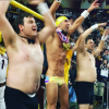 Michael Phelps, torse nu lors d'un match de basket entre l'équipe d'Arizona State et Oregon State - Photo publiée le 29 janvier 2016