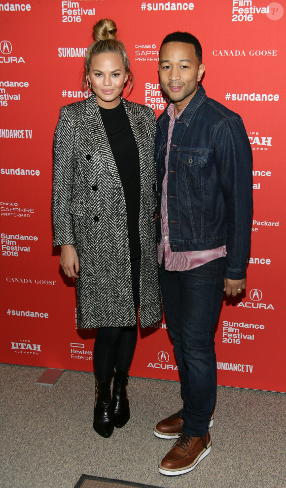 Chrissy Teigen et John Legend assistent à la projection du film "Southside With You" au festival de Sundance. Park City, le 24 janvier 2015.