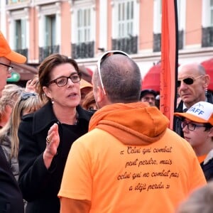 Le prince Albert II de Monaco a participé à la deuxième marche organisée par la Fondation Flavien à l'occasion de la Journée Internationale des Cancers Pédiatriques et des Maladies Rares à Monaco le 31 janvier 2016. La princesse Caroline de Hanovre, accompagnée de sa fille la princesse Alexandra et de sa belle-fille Beatrice Borromeo, l'a rejoint vers la fin du parcours, avant une cérémonie sur la Place d'Armes de la principauté. © Bruno Bebert / Pool Restreint / Bestimage