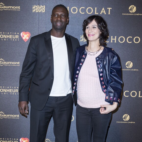 Omar Sy et Clotilde Hesme enceinte - Avant-première du film "Chocolat" au Gaumont Champs-Elysées Marignan à Paris, le 1er février 2016. © Olivier Borde/Bestimage