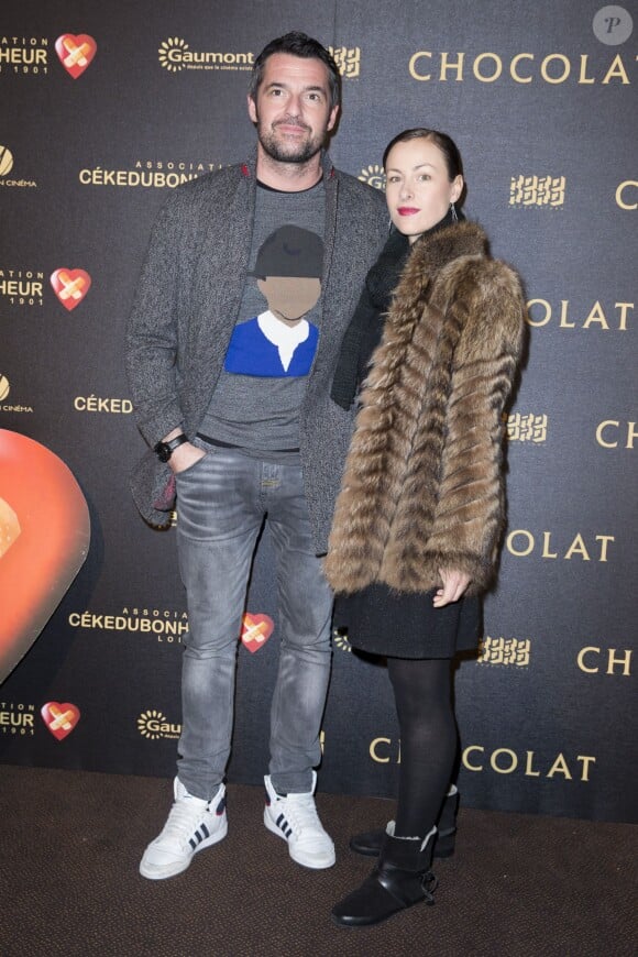 Arnaud Ducret et sa femme Maurine Nicot - Avant-première du film "Chocolat" au Gaumont Champs-Elysées Marignan à Paris, le 1er février 2016. © Olivier Borde/Bestimage
