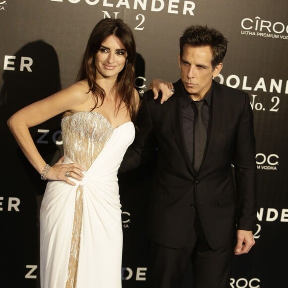 Penélope Cruz et Ben Stiller - Première du film "Zoolander 2" à Madrid le 1er février 2016.