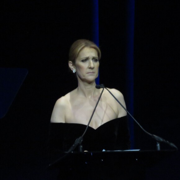 La chanteuse Céline Dion assiste à la cérémonie en hommage à son mari René Angélil, intitulée "Celebration of Life" au Caesars Palace de Las Vegas le 3 février 2016.