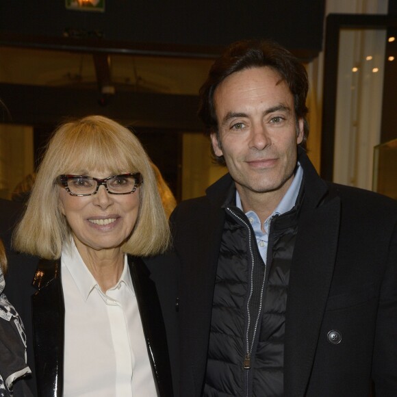 Mireille Darc et Anthony Delon - Vernissage de l'exposition des photographies de Mireille Darc chez Artcurial à Paris le 21 janvier 2016.