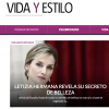 Capture d'écran du site Vida y Estilo, qui propose en février 2016 une interview de Telma Rocasolano, soeur de Letizia d'Espagne, dans laquelle elle dément les rumeurs de chirurgie esthétique concernant l'épouse du roi.