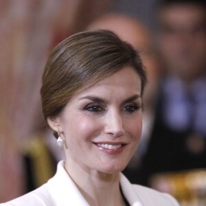 La reine Letizia d'Espagne au palais à Madrid le 6 janvier 2016.