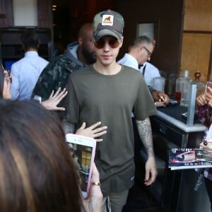 Justin Bieber va déjeuner au restaurant Il Pastaio à Beverly Hills, le 17 janvier 2016.