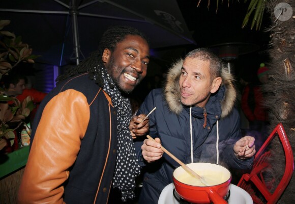 Exclusif - Noom Diawara et Medi Sadoun lors de la soirée "Fous Ta Doudoune" sur le rooftop de Serge Blanco, à Paris le 4 février 2016 © Marc Ausset-Lacroix