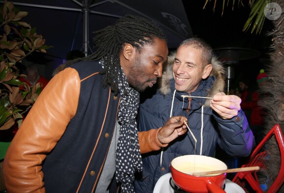 Exclusif - Noom Diawara et Medi Sadoun lors de la soirée "Fous Ta Doudoune" sur le rooftop de Serge Blanco, à Paris le 4 février 2016 © Marc Ausset-Lacroix