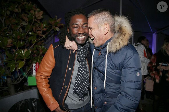 Exclusif - Noom Diawara et Medi Sadoun lors de la soirée "Fous Ta Doudoune" sur le rooftop de Serge Blanco, à Paris le 4 février 2016 © Marc Ausset-Lacroix