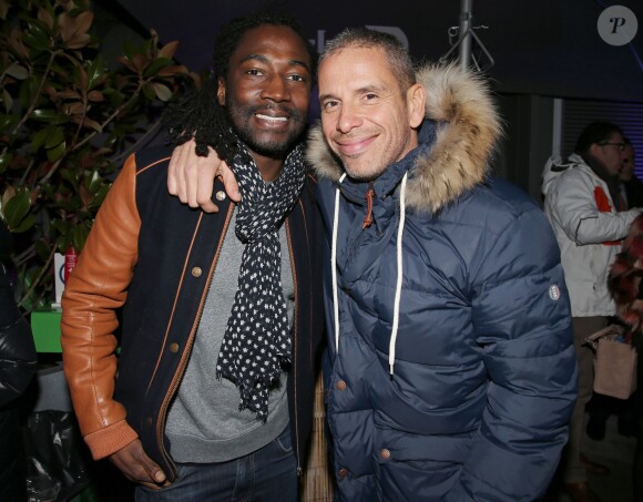 Exclusif - Noom Diawara et Medi Sadoun lors de la soirée "Fous Ta Doudoune" sur le rooftop de Serge Blanco, à Paris le 4 février 2016 © Marc Ausset-Lacroix