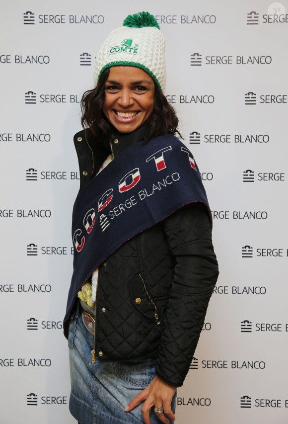 Exclusif - Laurence Roustandjee lors de la soirée "Fous Ta Doudoune" sur le rooftop de Serge Blanco, à Paris le 4 février 2016 © Marc Ausset-Lacroix
