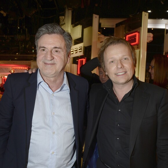 Daniel Auteuil et Laurent Stocker - Enregistrement de l'émission "Vivement Dimanche" consacrée à Catherine Laborde à Paris le 10 février 2016. Diffusion sur France 2, à 14h15 le 14 février 2016. ©Coadic Guirec/Bestimage