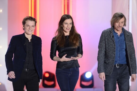 Bénabar, Zoé Félix et Pascal Demolon - Enregistrement de l'émission "Vivement Dimanche" consacrée à Catherine Laborde à Paris le 10 février 2016. Diffusion sur France 2, à 14h15 le 14 février 2016. ©Coadic Guirec/Bestimage