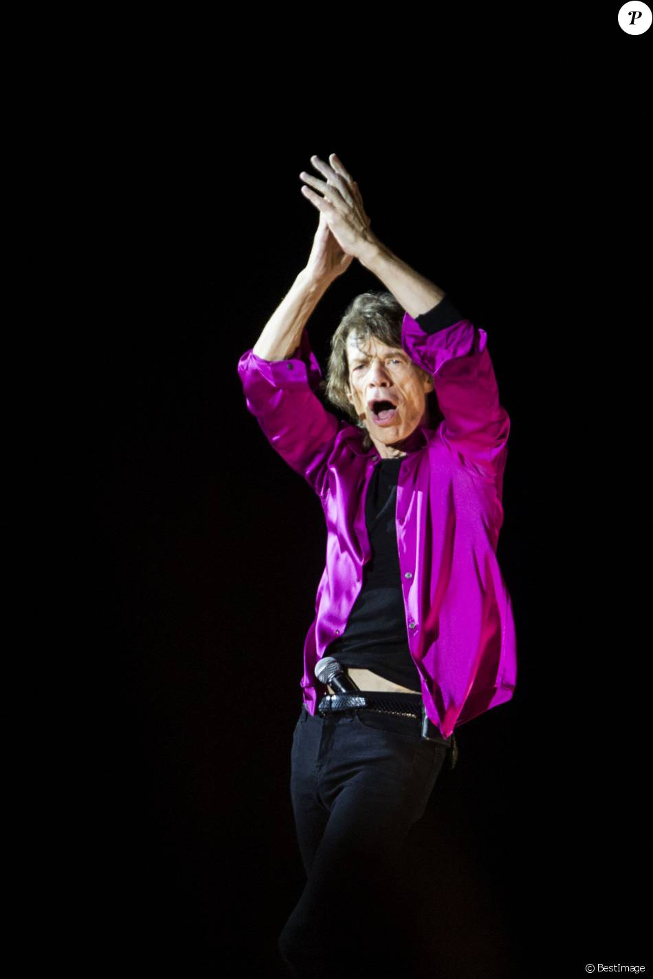 Mick Jagger Les Rolling Stones en concert au festival Roskilde le 3
