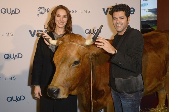 Mélissa Theuriau et son mari Jamel Debbouze - Avant-première du film "La Vache" au cinéma Pathé Wepler à Paris le 14 février 2016. © Coadic Guirec/Bestimage