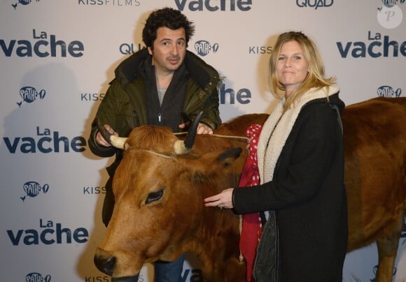 Sarah Lelouch et son mari David Marouani - Avant-première du film "La Vache" au cinéma Pathé Wepler à Paris le 14 février 2016. © Coadic Guirec/Bestimage