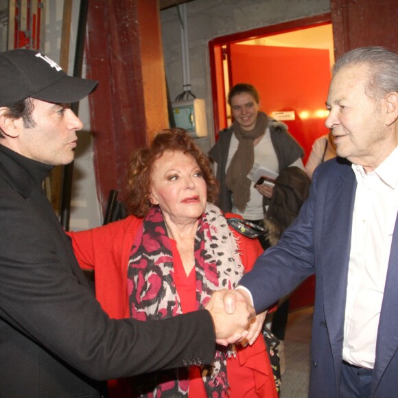 Exclusif - Anthony Delon, Régine et son frère Maurice Bidermann - Backstage du concert de Régine au théâtre des Folies Bergère à Paris le 14 février 2016. ©Philippe Baldini/Bestimage