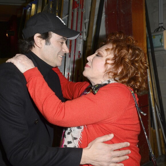 Exclusif - Anthony Delon et Régine - Backstage du concert de Régine au théâtre des Folies Bergère à Paris le 14 février 2016. ©Coadic Guirec/Bestimage