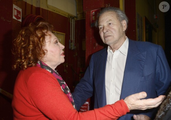 Exclusif - Régine et son frère Maurice Bidermann - Backstage du concert de Régine au théâtre des Folies Bergère à Paris le 14 février 2016. ©Coadic Guirec/Bestimage