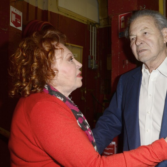 Exclusif - Régine et son frère Maurice Bidermann - Backstage du concert de Régine au théâtre des Folies Bergère à Paris le 14 février 2016. ©Coadic Guirec/Bestimage