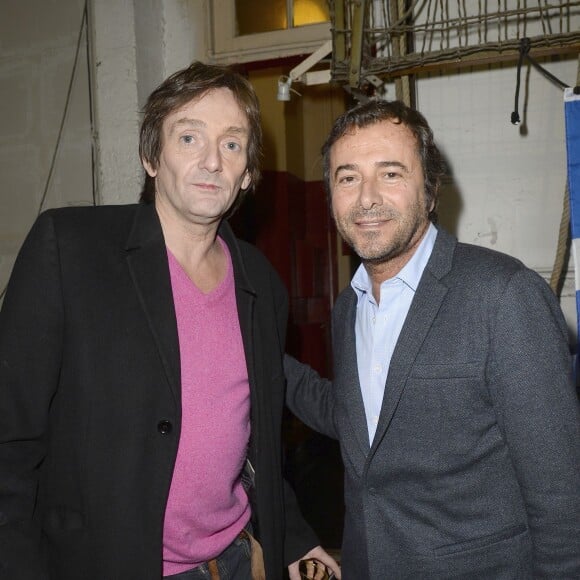 Exclusif - Pierre Palmade et Bernard Montiel - Backstage du concert de Régine au théâtre des Folies Bergère à Paris le 14 février 2016. ©Coadic Guirec/Bestimage