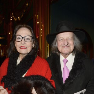 Exclusif - Nana Mouskouri et son mari André Chapelle - Concert de Régine au théâtre des Folies Bergère à Paris le 14 février 2016. ©Coadic Guirec/Bestimage