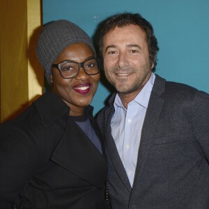 Exclusif - Claudia Tagbo et Bernard Montiel - Concert de Régine au théâtre des Folies Bergère à Paris le 14 février 2016. ©Coadic Guirec/Bestimage