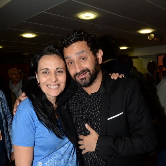 Exclusif - Olivia Cattan (Présidente de SOS autisme), Cyril Hanouna - Olivia Cattan, présidente de SOS autisme France signe un protocole d'accord avec Jean Gachassin, président de la Fédération française de tennis (FFT) lors des Internationaux de France de tennis de Roland Garros à Paris le 31 mai 2015.