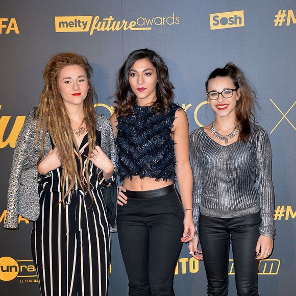 Le groupe L.E.J (Lucie, Elisa, Juliette) - Cérémonie des Melty Future Awards 2016 au Grand Rex à Paris, le 16 février 2016.  Melty Future Awards ceremony held at Grand Rex in Paris, France, on February 16th, 2016.16/02/2016 - Paris