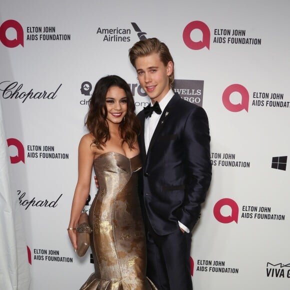 Vanessa Hudgens et son petit-ami Austin Butler - Personnalités à la "Elton John AIDS Foundation Viewing Party" à l'occasion de la 86e cérémonie des Oscars à Los Angeles, le 2 mars 2014.