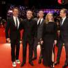 Guy Pearce, Michael Grandage, Jude Law, Laura Linney, Colin Firth à l'avant-première du film "Genius" lors du 66e Festival International du Film de Berlin, le 16 février 2016.
