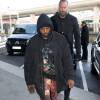 Exclusif - Kanye West arrive à l'aéroport de Roissy pour prendre un avion pour Los Angeles. Paris, le 19 février