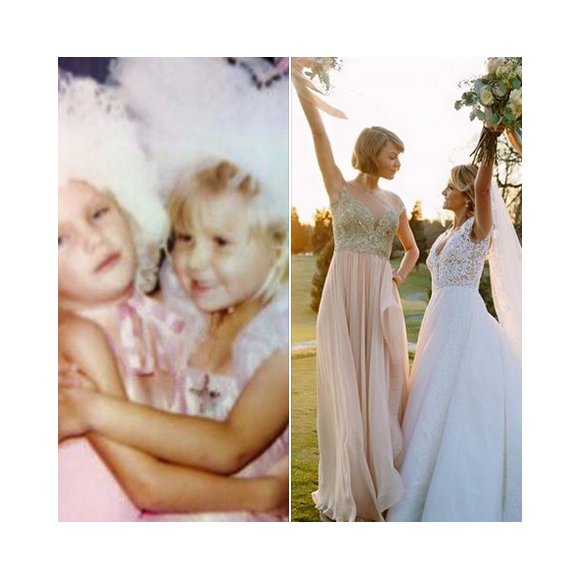 Taylor Swift a marié sa meilleure amie Britany Maack. Elle a publié un photo-montage des deux amies quand elles étaient enfants puis le jour du mariage sur sa page Facebook. Le 21 février 2016.