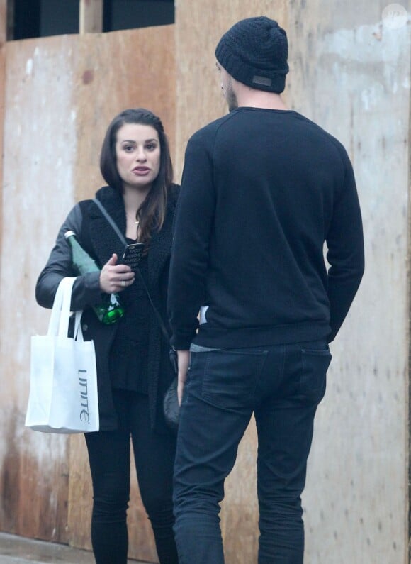Lea Michele et Matthew Paetz à West Hollywood, le 22 décembre 2015.