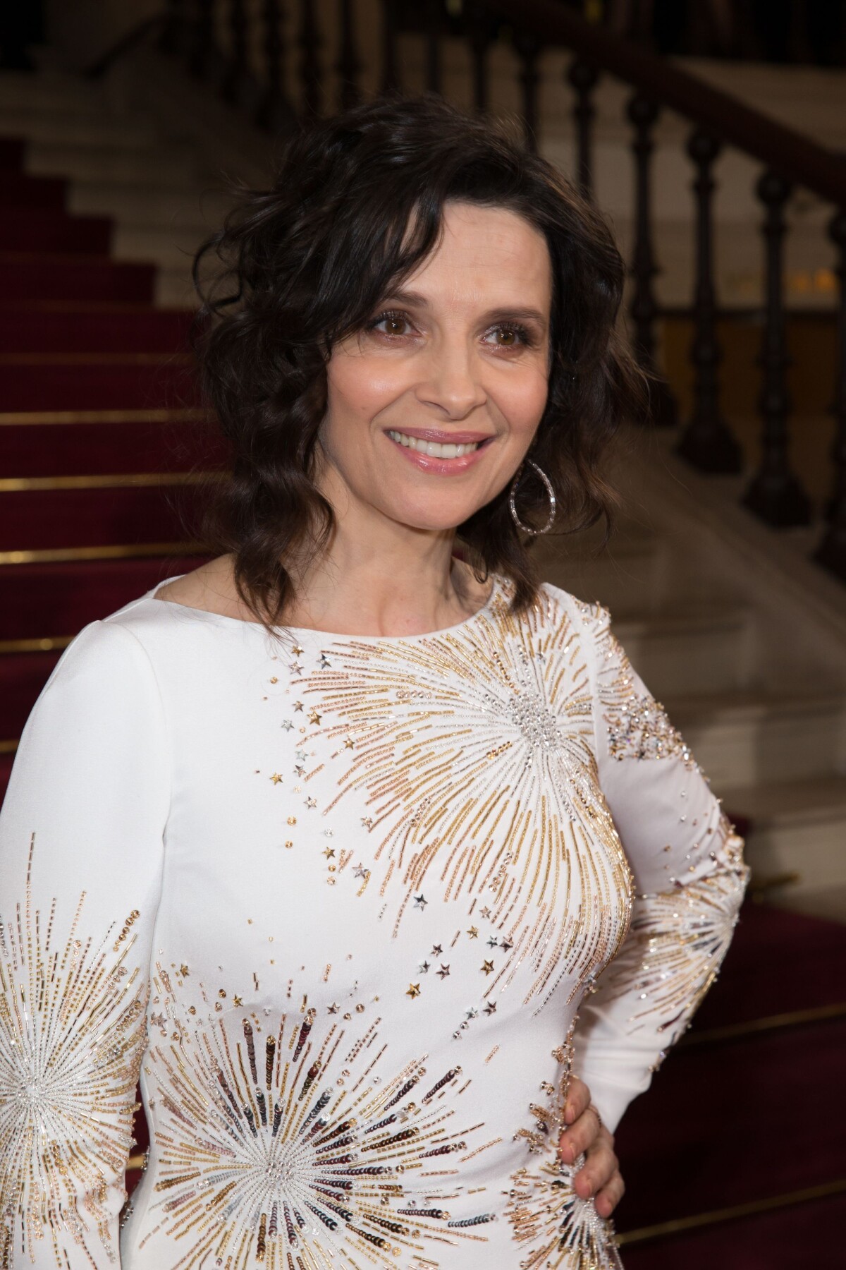 Photo Juliette Binoche porte des bijoux Chopard Arriv es des