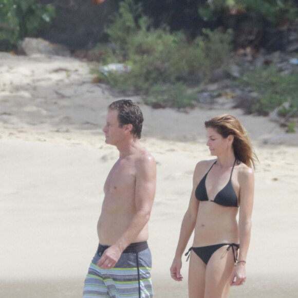 Cindy Crawford et son mari Rande Gerber en vacances à Saint Barthélémy le 18 février 2016.