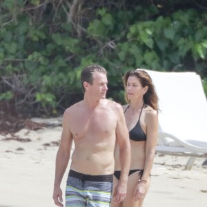 Cindy Crawford et son mari Rande Gerber en vacances à Saint Barthélémy le 18 février 2016.