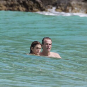 Cindy Crawford et son mari Rande Gerber en vacances à Saint Barthélémy le 18 février 2016.