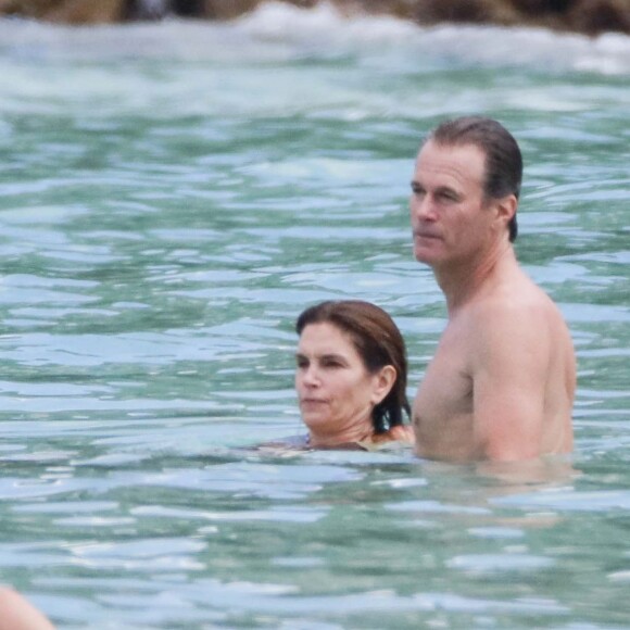 Cindy Crawford et son mari Rande Gerber en vacances à Saint Barthélémy le 18 février 2016.