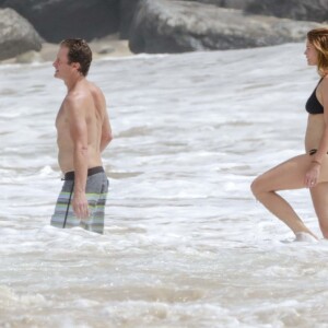 Cindy Crawford et son mari Rande Gerber en vacances à Saint Barthélémy le 18 février 2016.