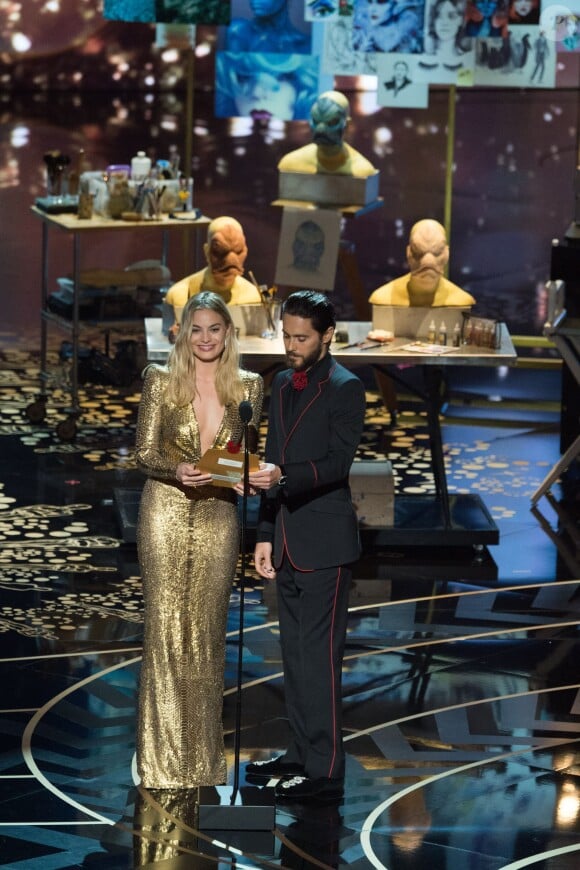 Margot Robbie et Jared Leto - 88ème cérémonie des Oscars à Hollywood, le 28 février 2016.