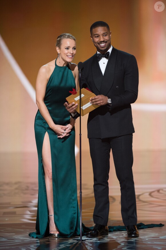 Rachel McAdams et Michael B. Jordan - 88ème cérémonie des Oscars à Hollywood, le 28 février 2016.
