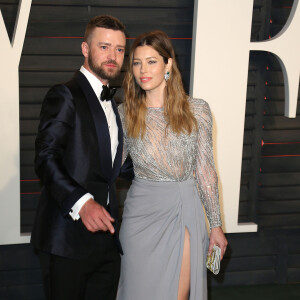 Justin Timberlake et sa femme Jessica Biel - Soirée "Vanity Fair Oscar Party" après la 88e cérémonie des Oscars à Hollywood, le 28 février 2016.