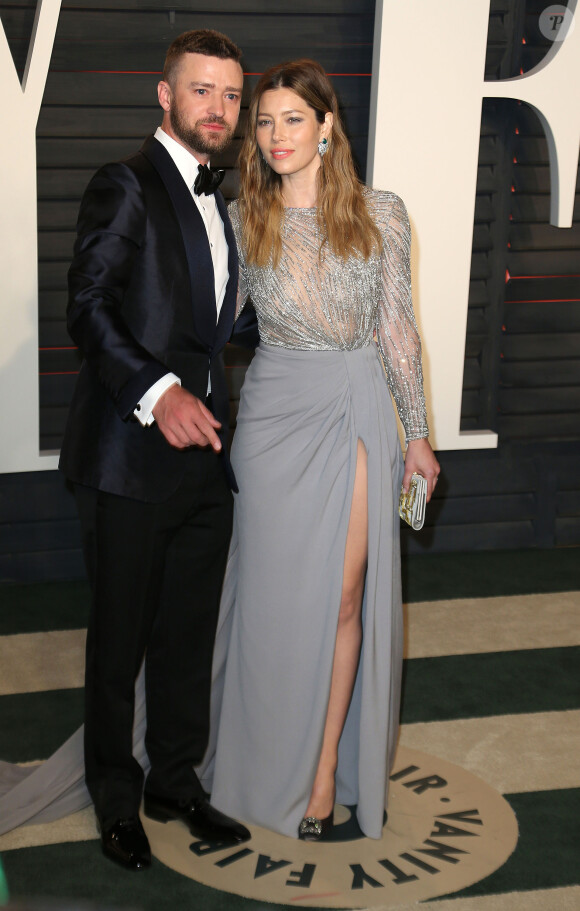 Justin Timberlake et sa femme Jessica Biel - Soirée "Vanity Fair Oscar Party" après la 88e cérémonie des Oscars à Hollywood, le 28 février 2016.