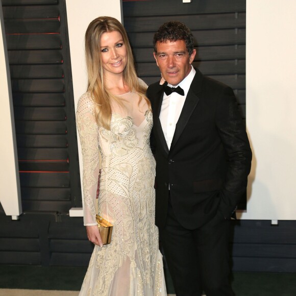 Antonio Banderas et sa compagne Nicole Kimpel - Soirée "Vanity Fair Oscar Party" après la 88e cérémonie des Oscars à Hollywood, le 28 février 2016.