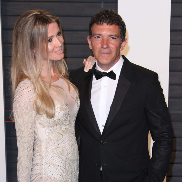 Antonio Banderas et sa compagne Nicole Kimpel - Soirée "Vanity Fair Oscar Party" après la 88e cérémonie des Oscars à Hollywood, le 28 février 2016.