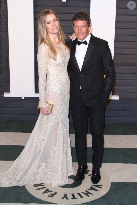 Antonio Banderas et sa compagne Nicole Kimpel - Soirée "Vanity Fair Oscar Party" après la 88e cérémonie des Oscars à Hollywood, le 28 février 2016.