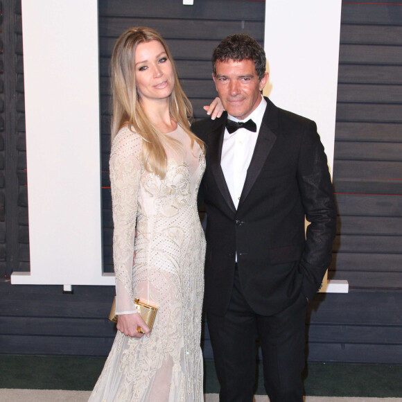 Antonio Banderas et sa compagne Nicole Kimpel - Soirée "Vanity Fair Oscar Party" après la 88e cérémonie des Oscars à Hollywood, le 28 février 2016.